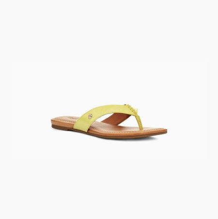 UGG Tuolumne Patent Light Yellow Sandals for Women (RKDC58032)